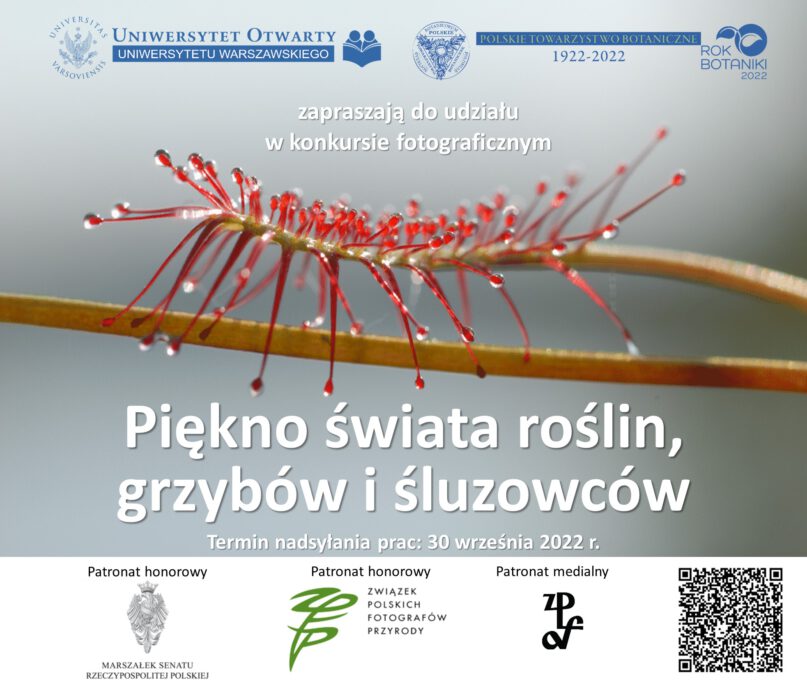 Konkurs fotograficzny Polskiego Towarzystwa Botanicznego i Uniwersytetu Otwartego UW